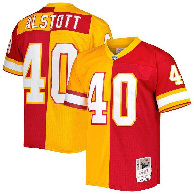 Mens Mitchell & Ness Mike Alstott /Red Tampa Bay Buccaneers 1996 Split Legacy Replica Jersey Product Image