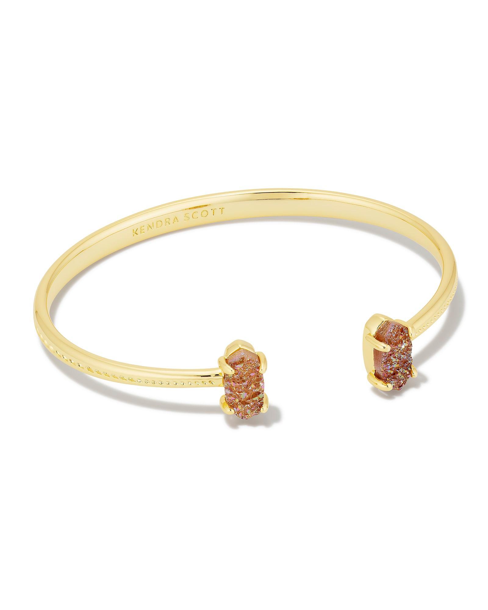 Grayson Gold Stone Cuff Bracelet in Spice Drusy Product Image