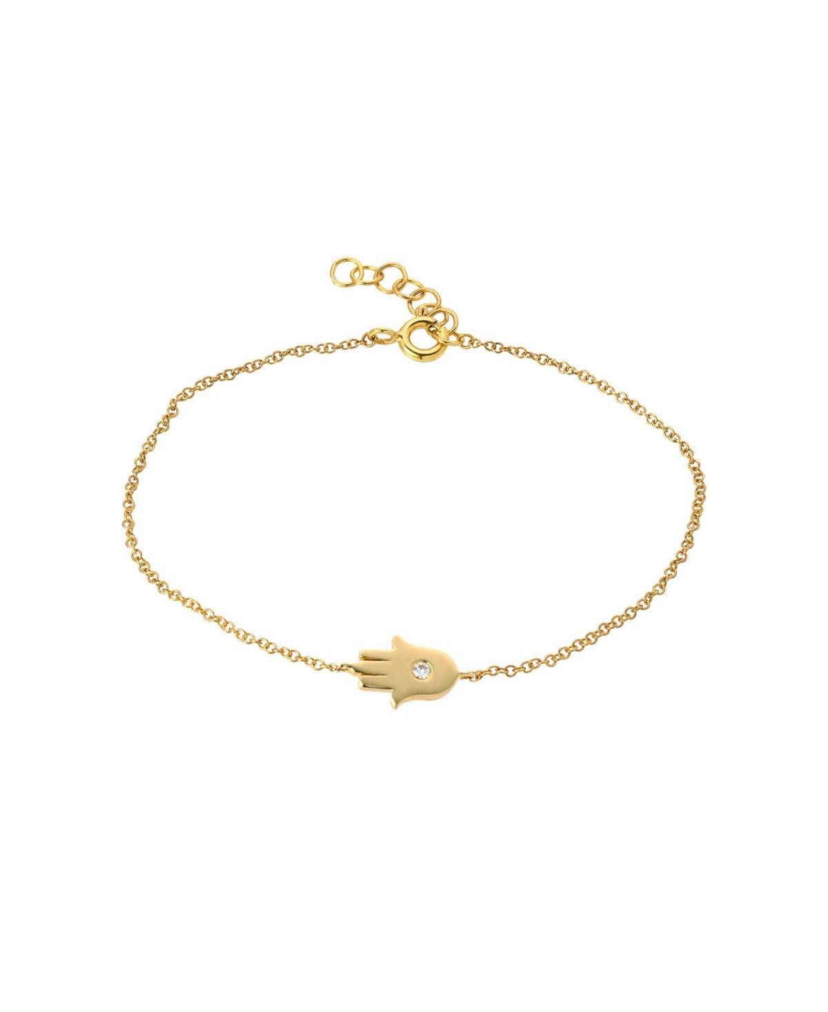 Zoe Lev 14K Yellow Gold Diamond Hamsa Bracelet Product Image