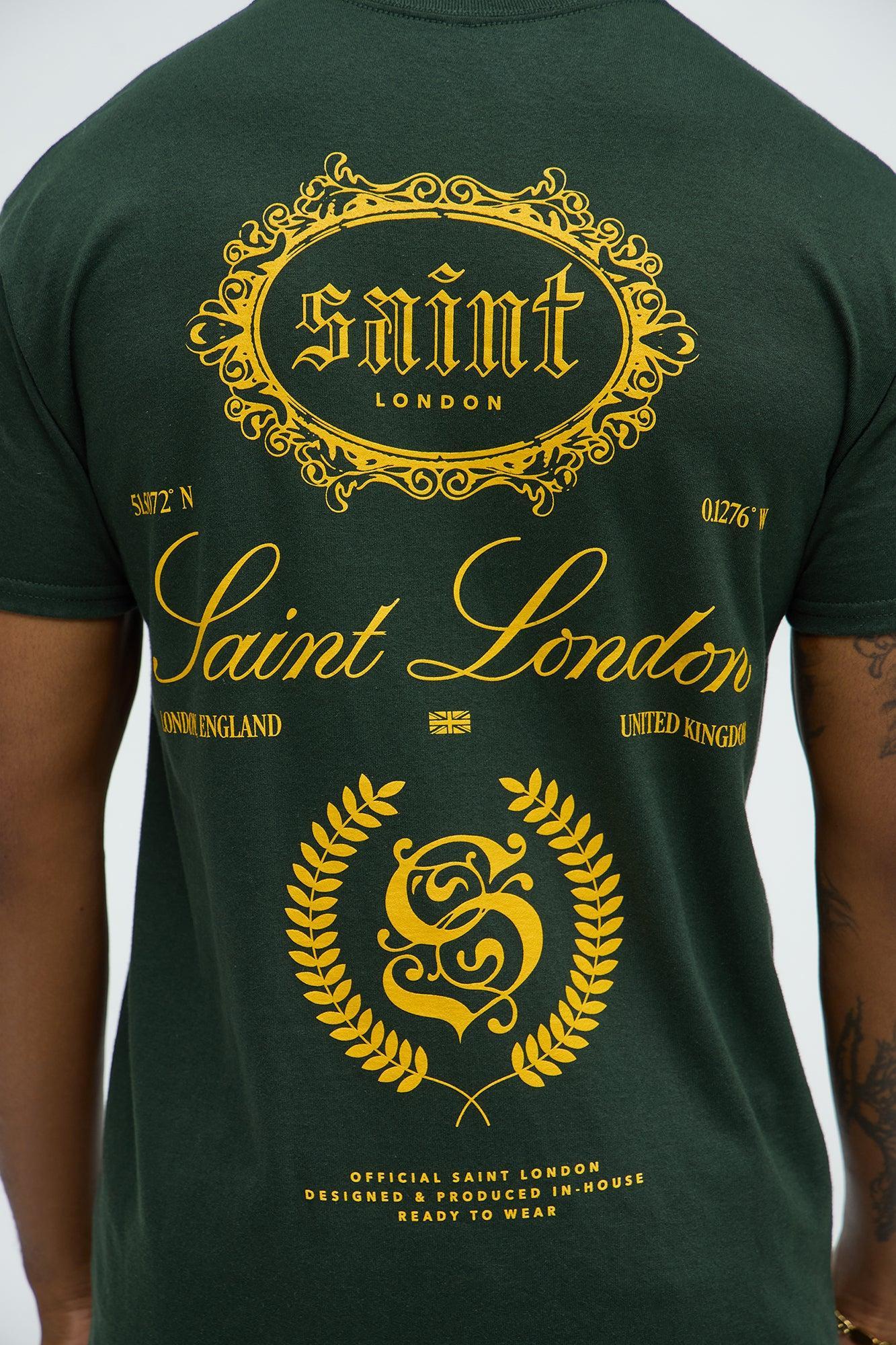 Saint London Stacked Short Sleeve Crew Neck T shirt - Green Product Image