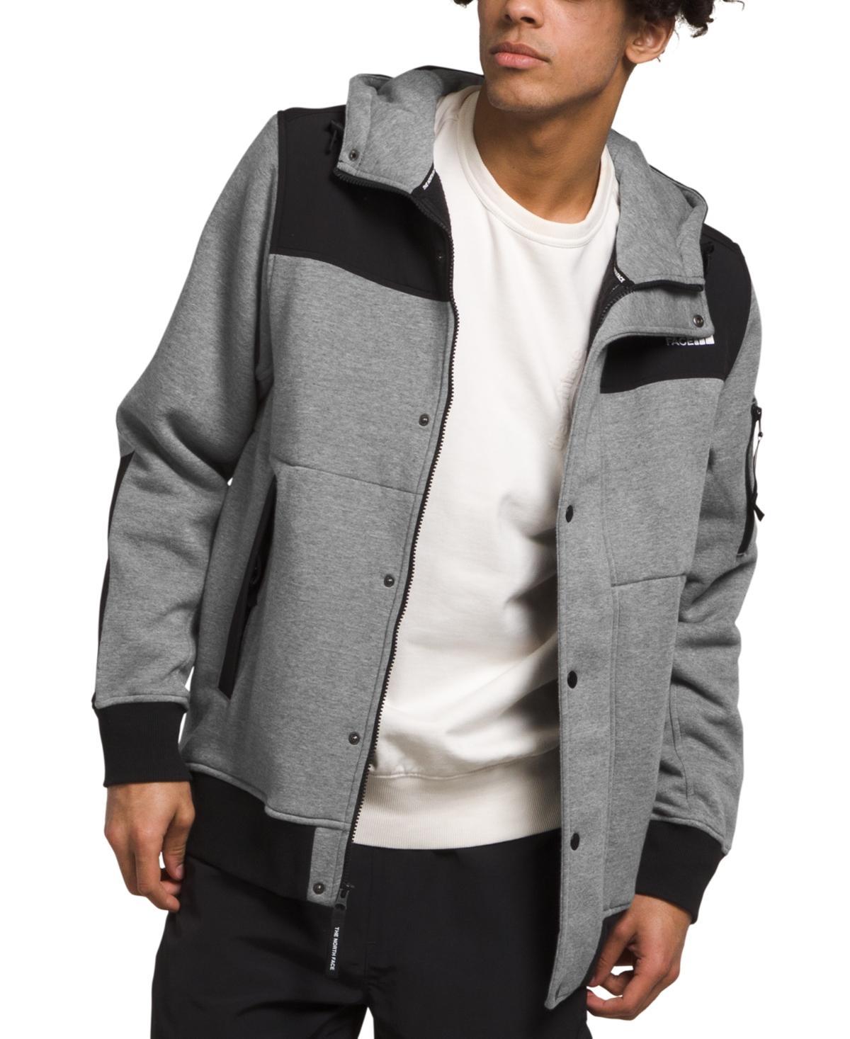 The North Face Mens Highrail Zip-and-Snap Front Fleece Hooded Jacket - Tnf Medium Grey Heather Product Image