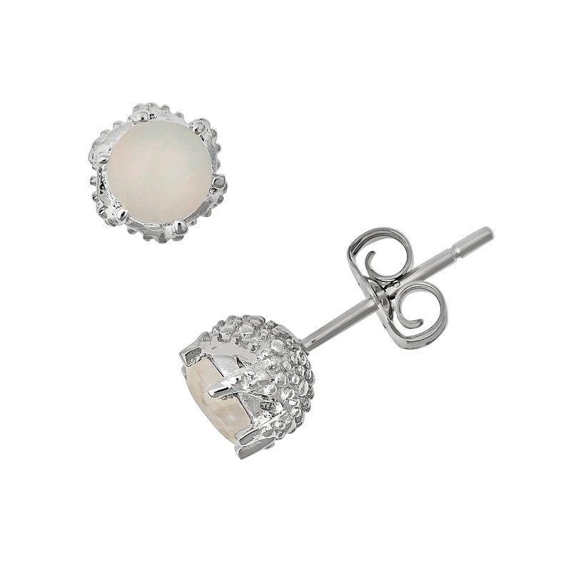 Celebration Gems Sterling Silver Aquamarine Stud Earrings, Womens Product Image