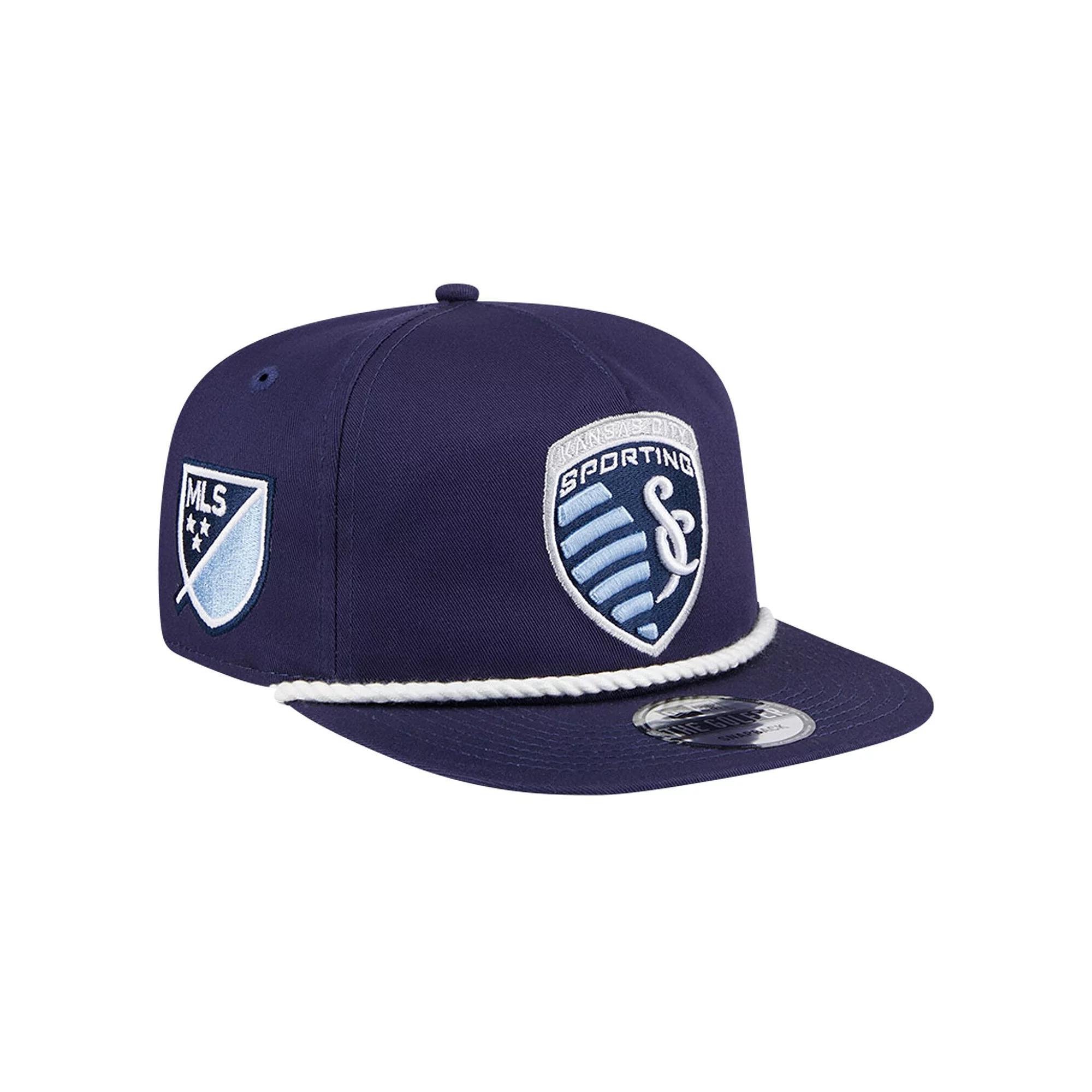 Men's New Era Navy Sporting Kansas City The Golfer Kickoff Collection Adjustable Hat, Blue Product Image