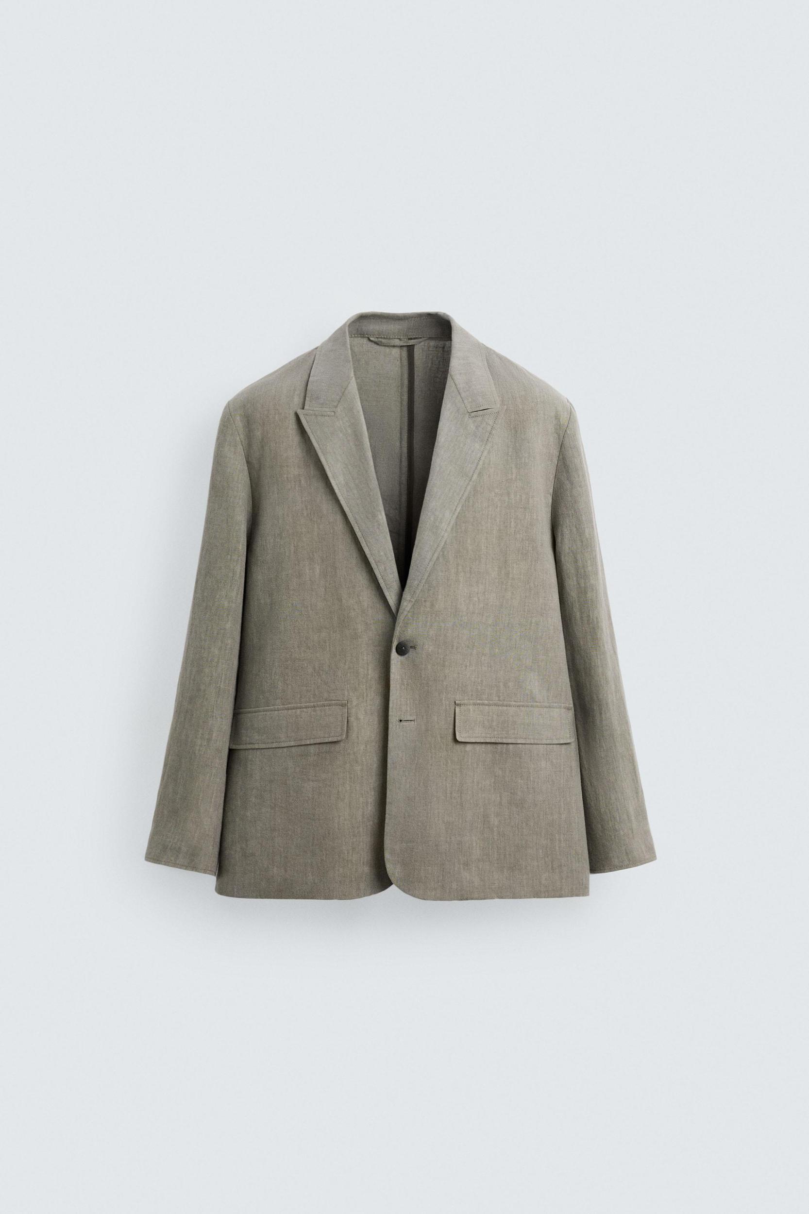 WASHED 100% LINEN SUIT BLAZER Product Image