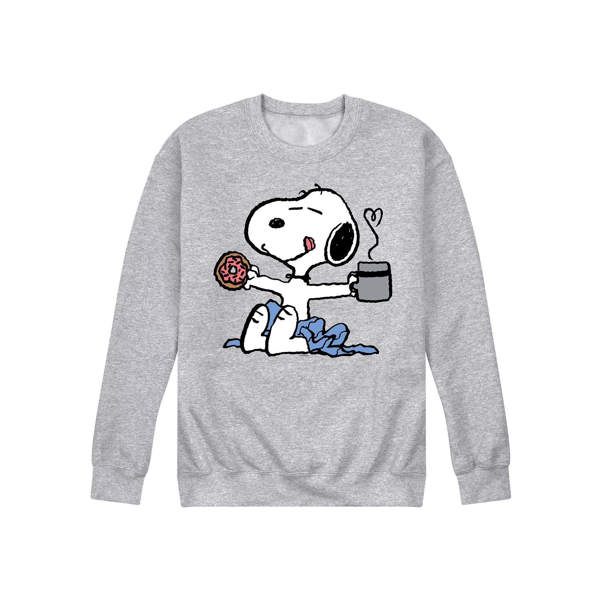 Men's Peanuts Snoopy Donut Coffee Graphic Sweatshirt,  Product Image