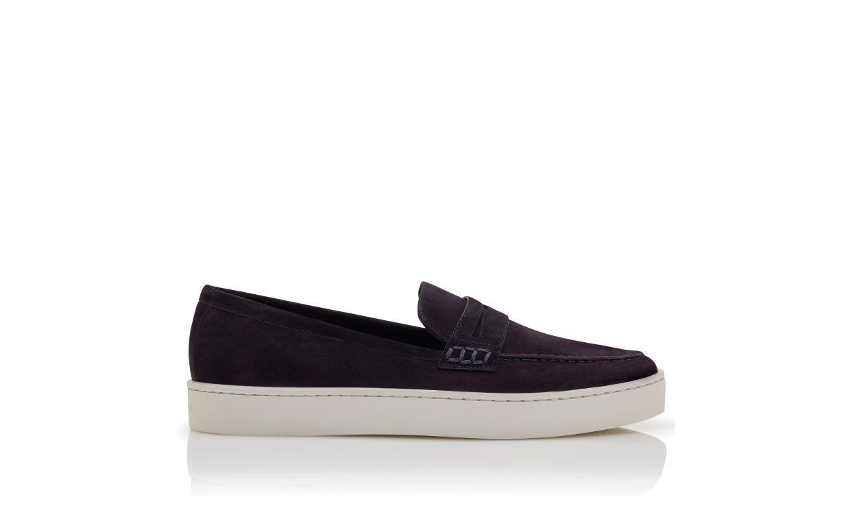 ELLIS Navy Blue Suede Slip-On Loafers Product Image