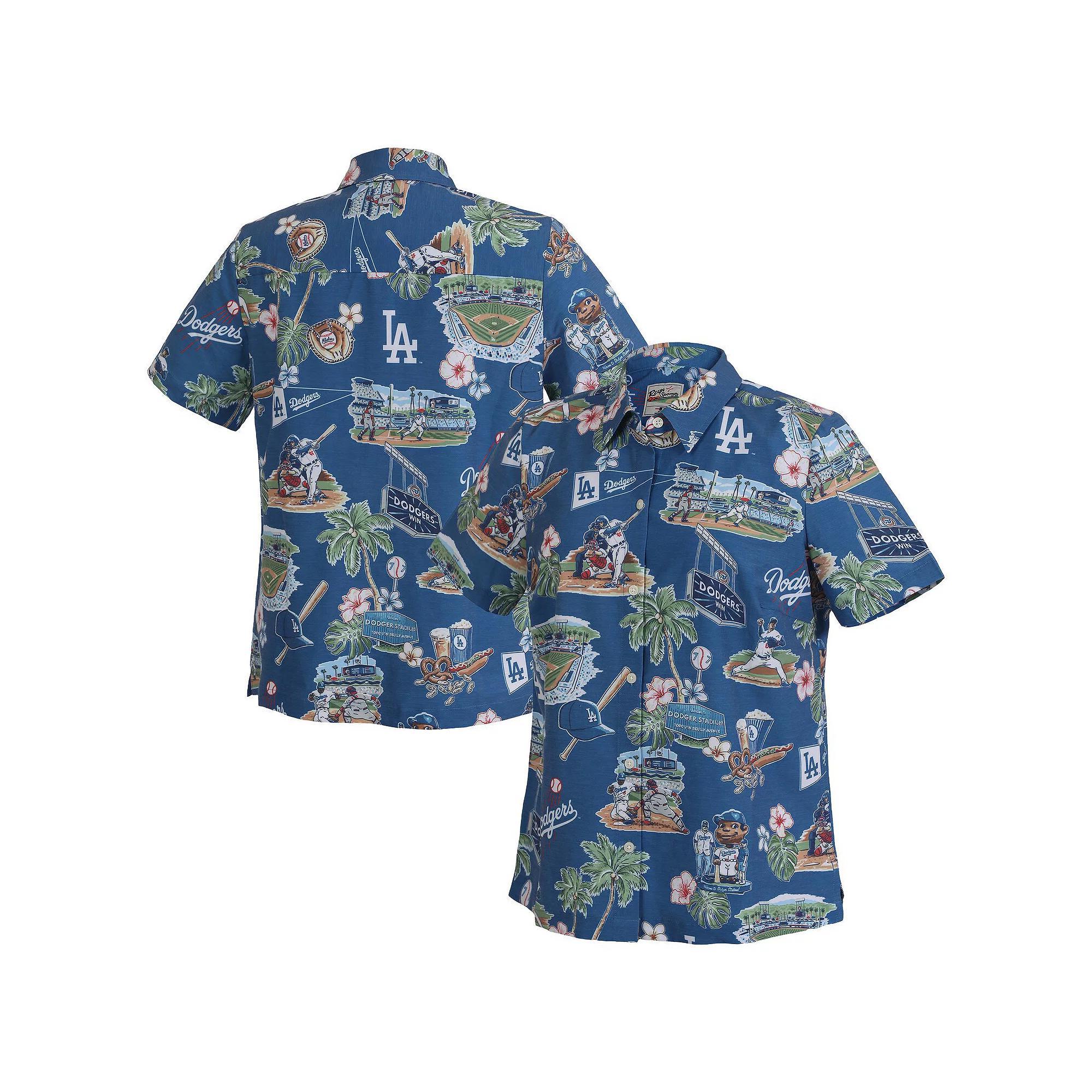 Women's Reyn Spooner  Blue Los Angeles Dodgers Scenic Button-Up Top, Size: XL Product Image