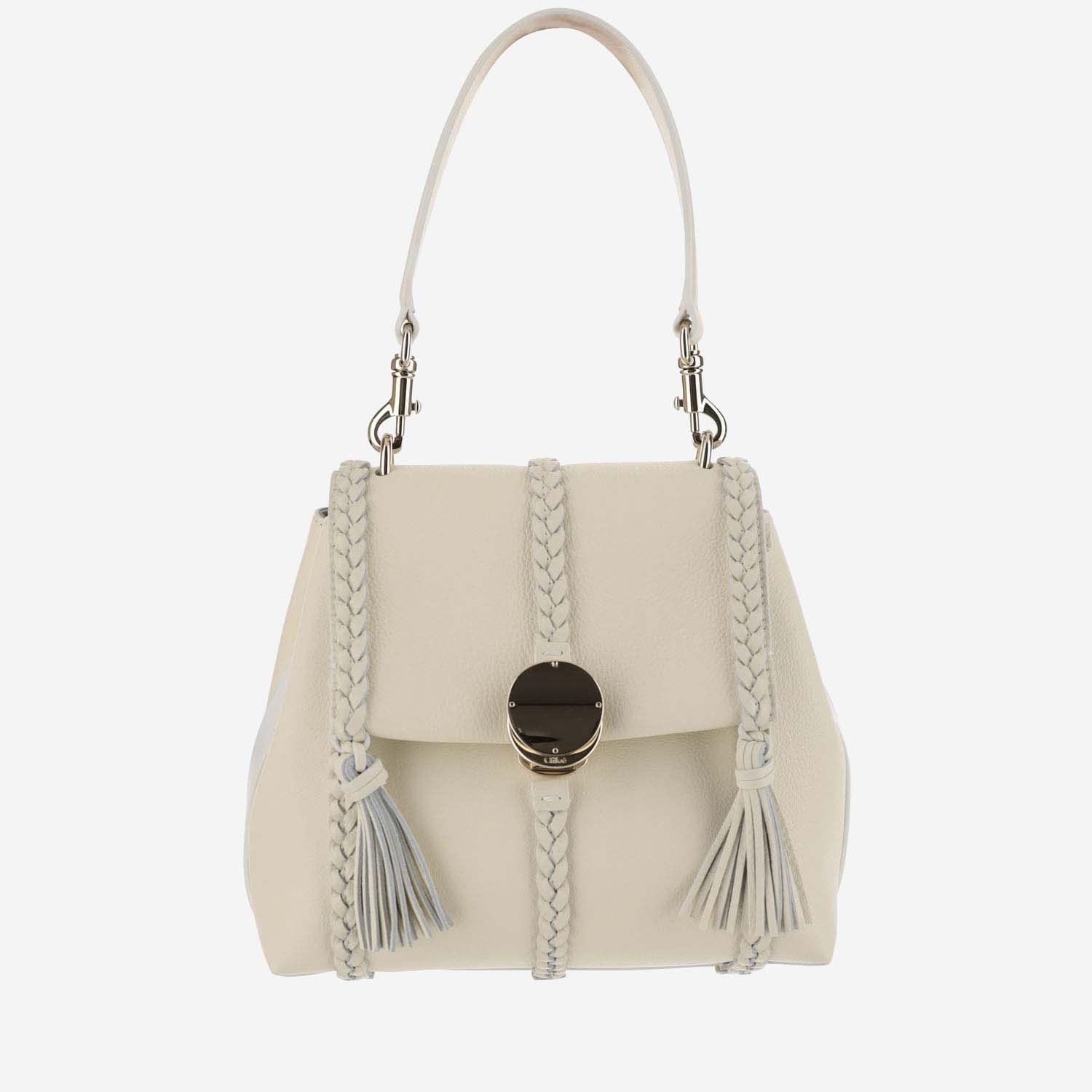 CHLOÉ Beige Beige Small Penelope Shoulder Bag In White Product Image