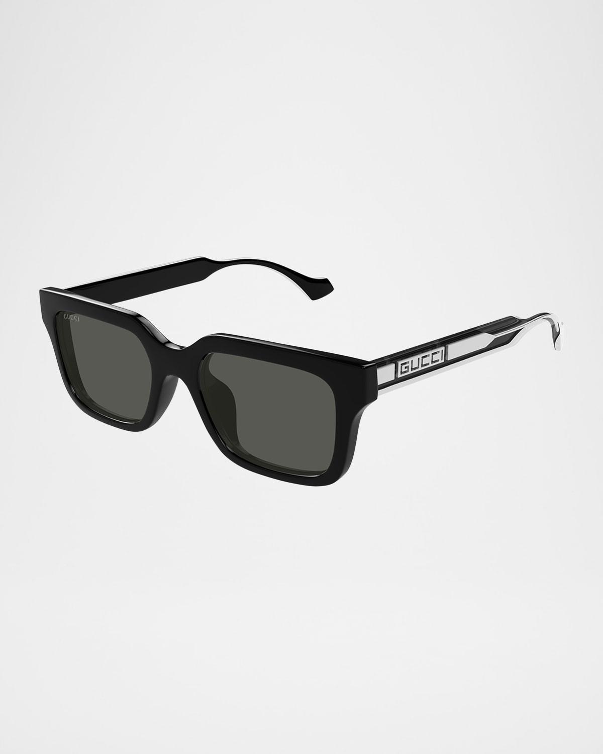 Saint Laurent Narrow Cat Eye Sunglasses Shiny Black/Grey Green One Size Product Image