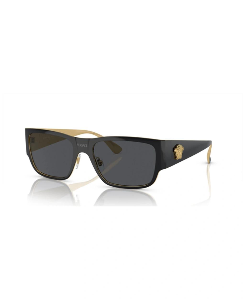 VERSACE Men's Medusa Metal Square Sunglasses In Dark Grey Polarized Product Image