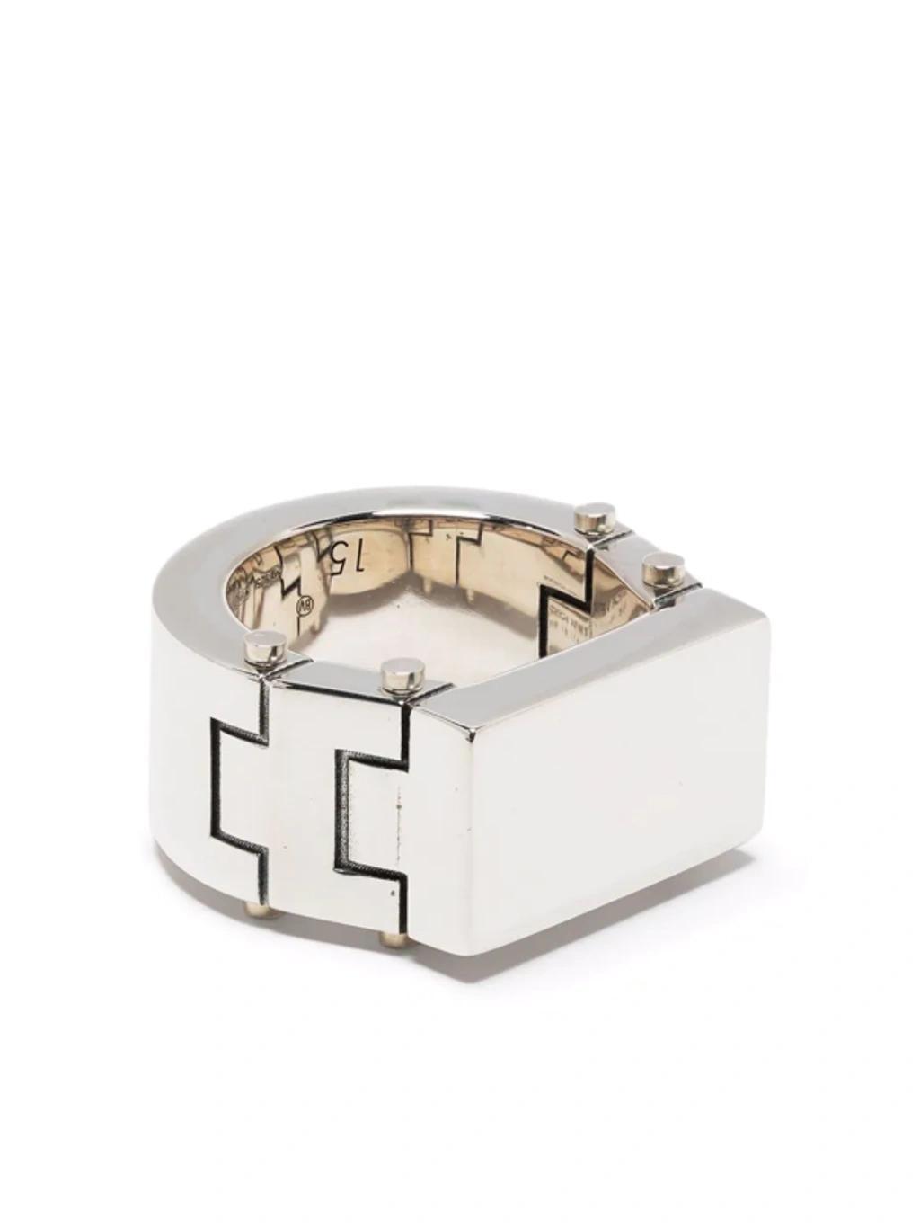 BOTTEGA VENETA Silver Bolt Ring In 8117 Silver Product Image