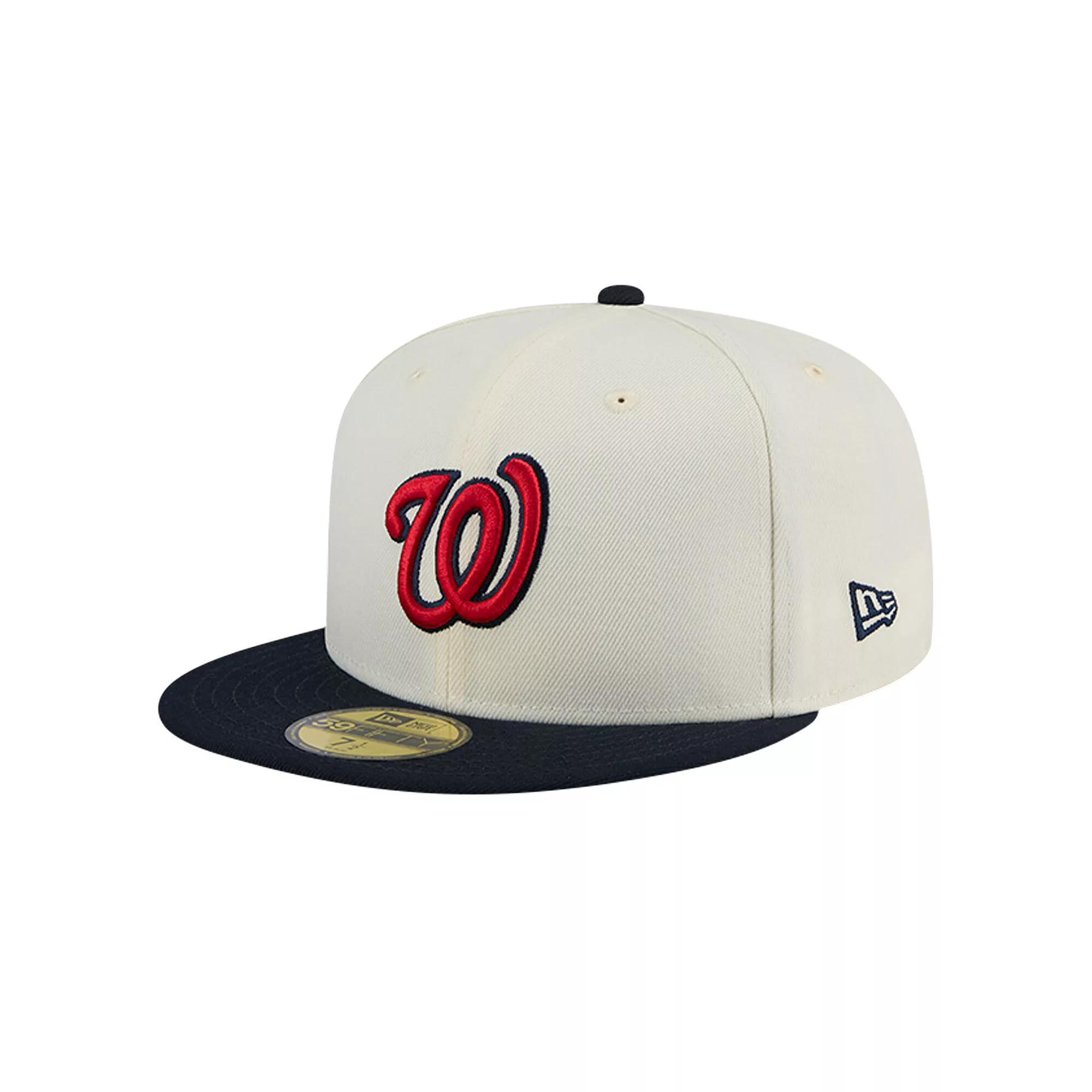 Men's New Era White Washington Nationals Evergreen Chrome 59FIFTY Fitted Hat, Size: 8 Product Image
