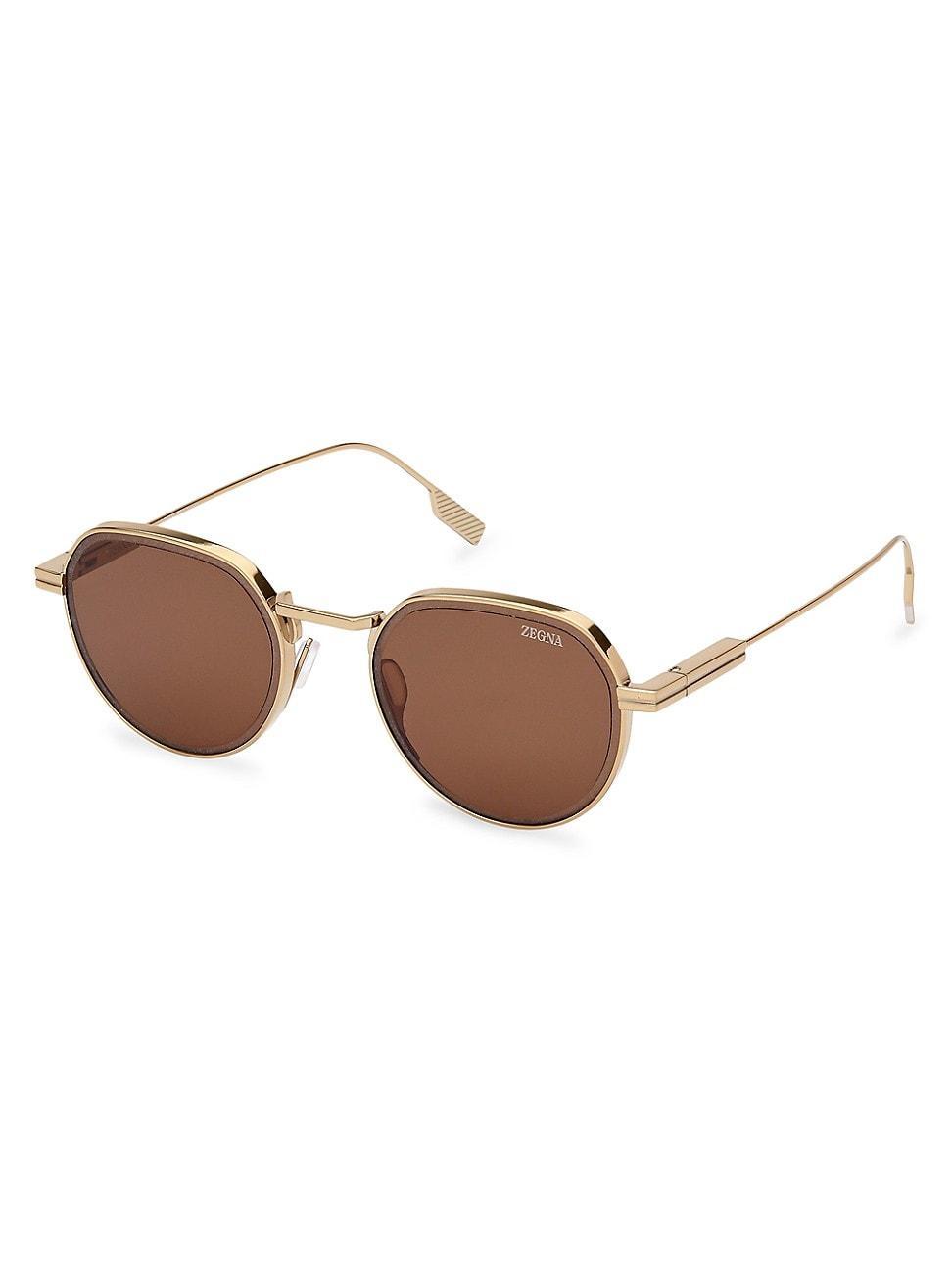 Mens 52MM Round Sunglasses Product Image