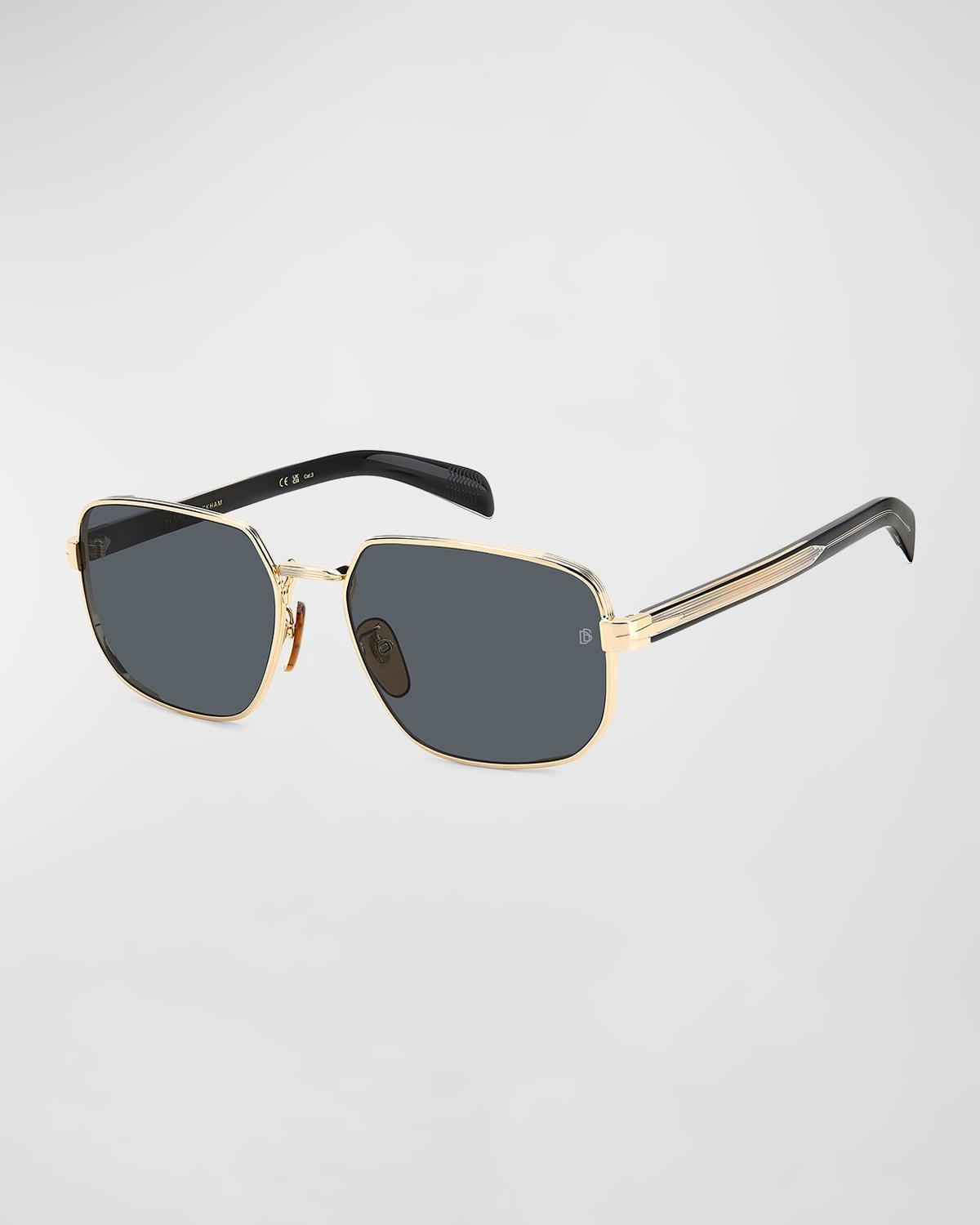 Mens Stainless Steel Rectangle Sunglasses Product Image