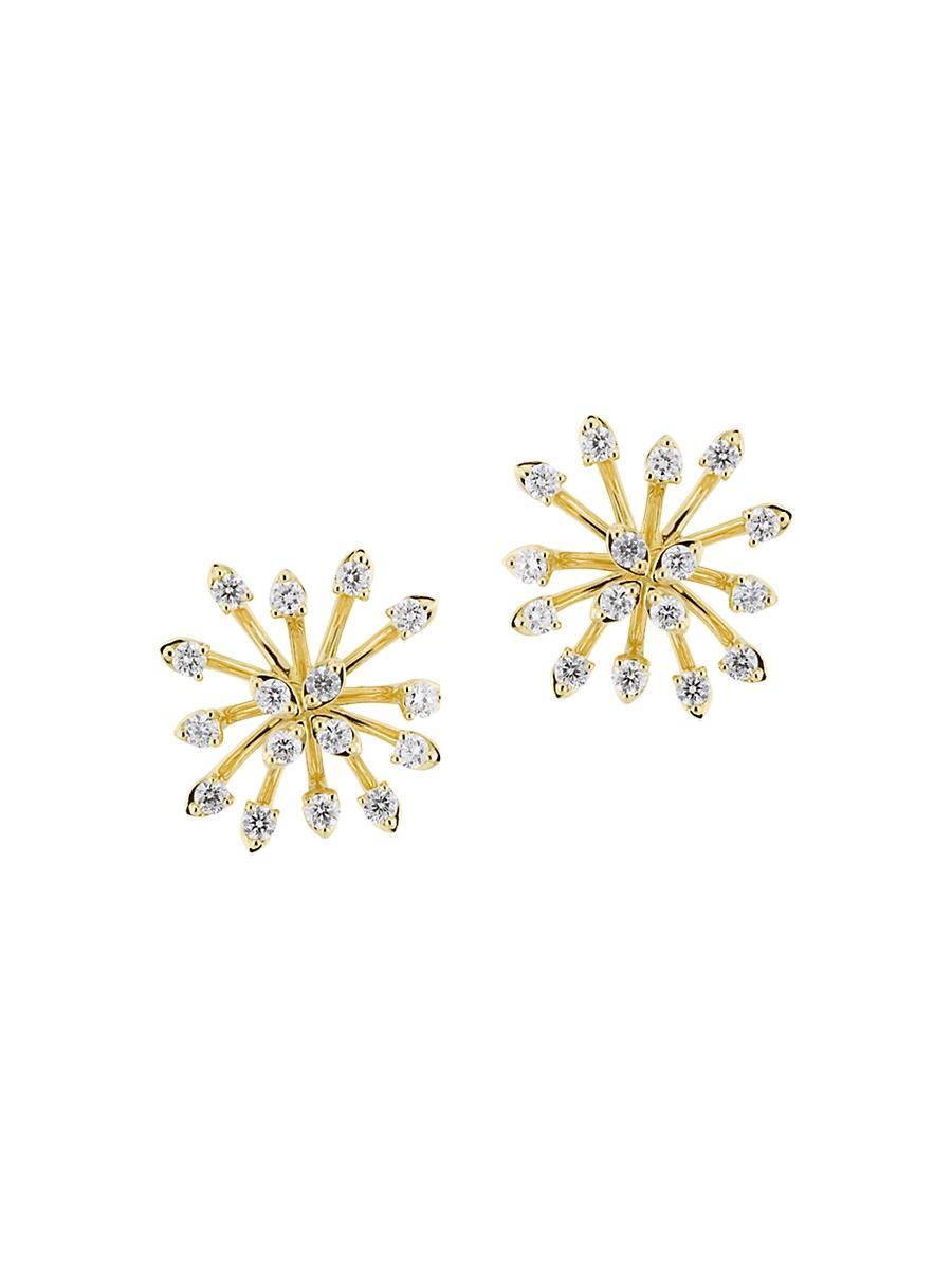 Womens Luminus 18K Yellow Gold & Diamond Burst Earrings Product Image