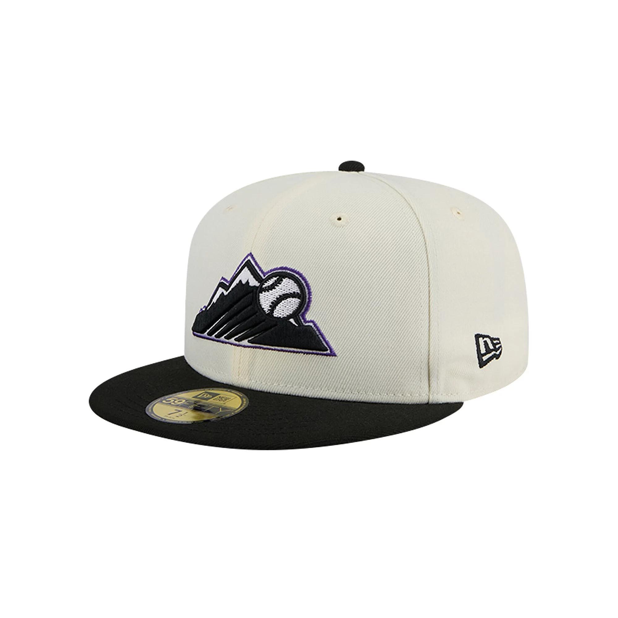 Men's New Era White Colorado Rockies Mountain Chrome 59FIFTY Fitted Hat, Size: 7 5/8 Product Image