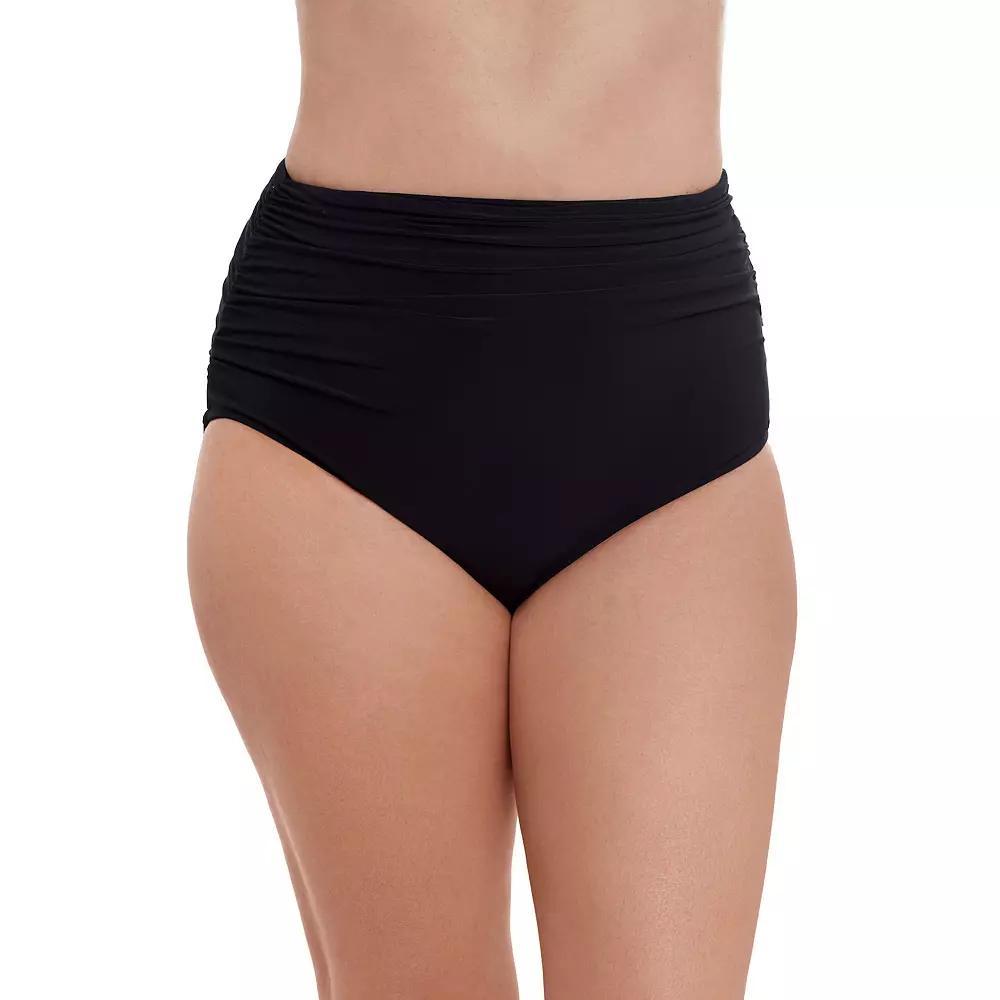 Women's Trimshaper Shirred High Waist Brief Swim Bottoms,  Product Image