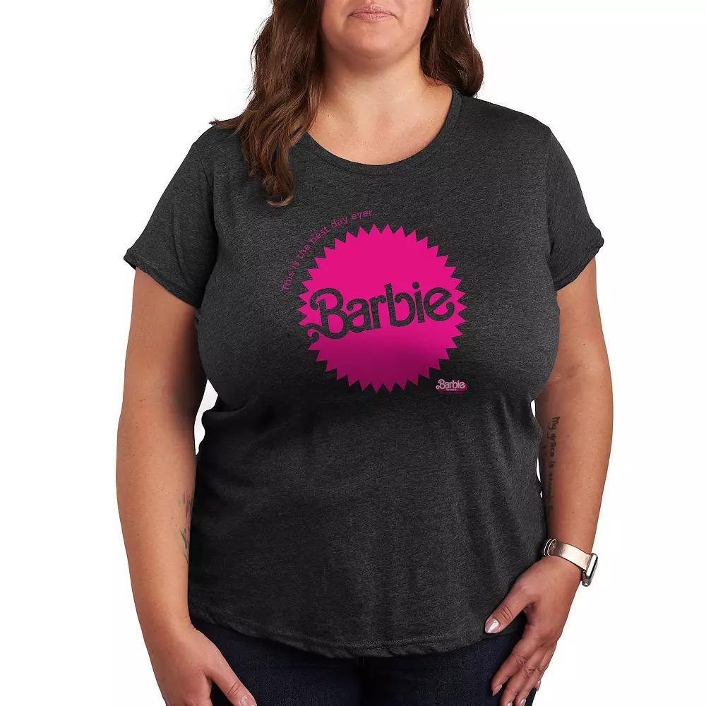 Plus Size Barbie The Movie Mattel Burst Graphic Tee, Women's, Size: 4XL, Heather Grey Product Image