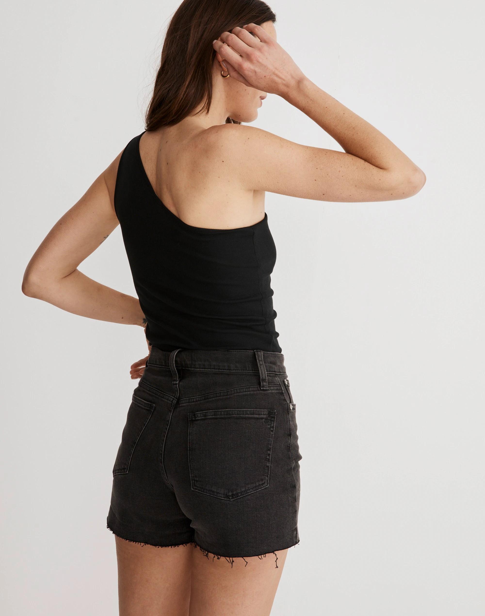 High-Rise Denim Shorts Product Image