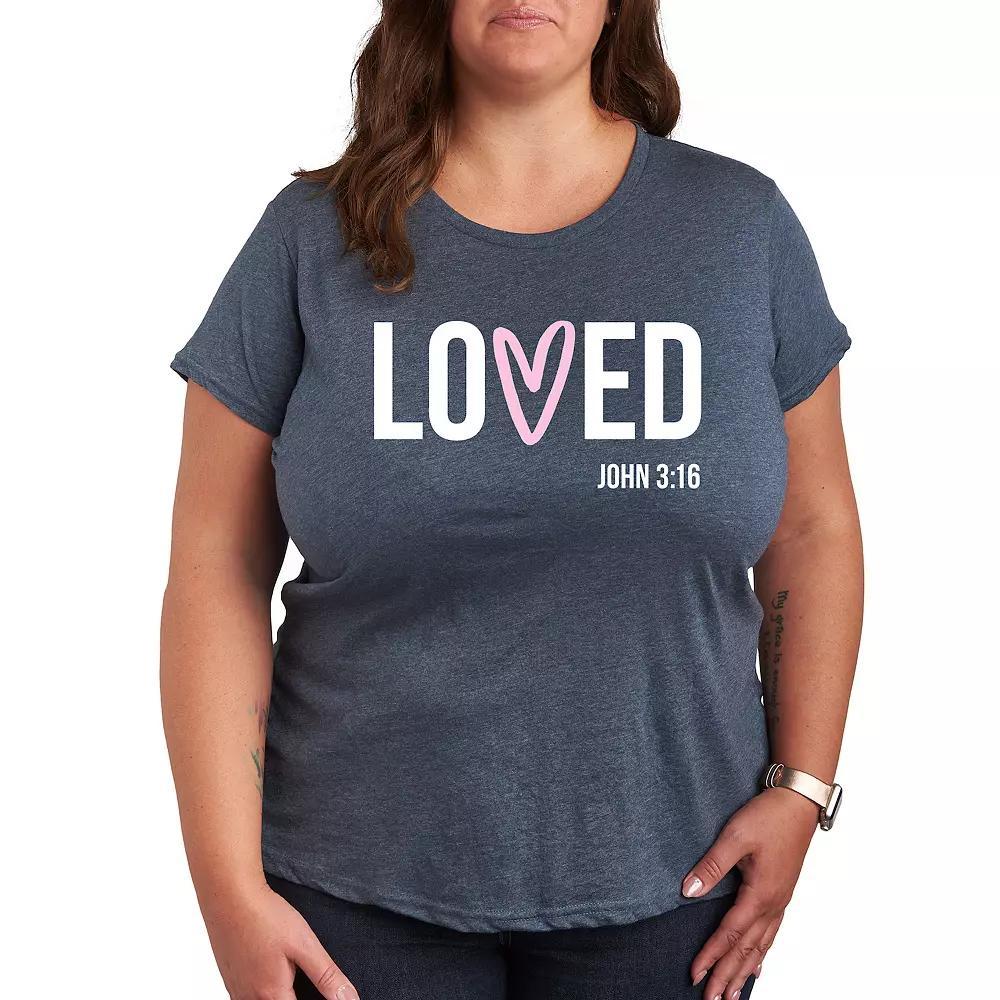 Plus Loved John 3:16 Graphic Tee, Women's,  Product Image
