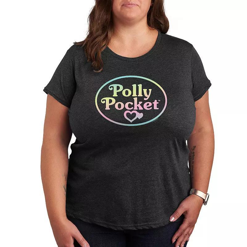 Plus Polly Pocket Ombre Logo Graphic Tee, Women's, Size: 2XL, Black Product Image