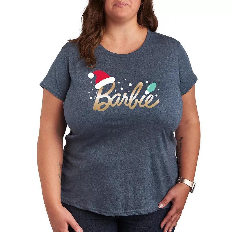 Plus Barbie® Logo Santa Hat Graphic Tee, Women's,  Product Image