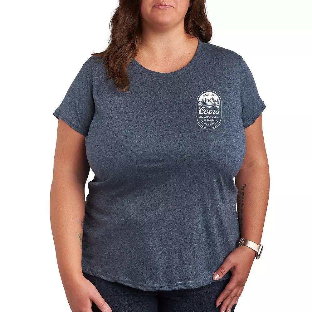 Plus Coors Banquet Mountains Graphic Tee, Women's, Size: 1XL, Grey Blue Product Image