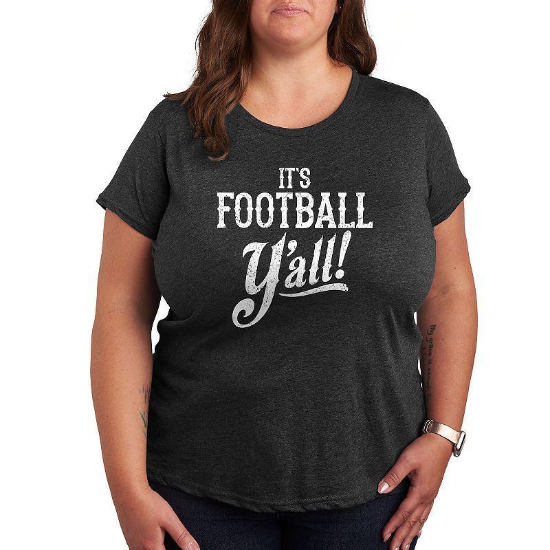 Women's It's Football Y'all Graphic Tee, Girl's, Size: Medium, Heather Grey Product Image