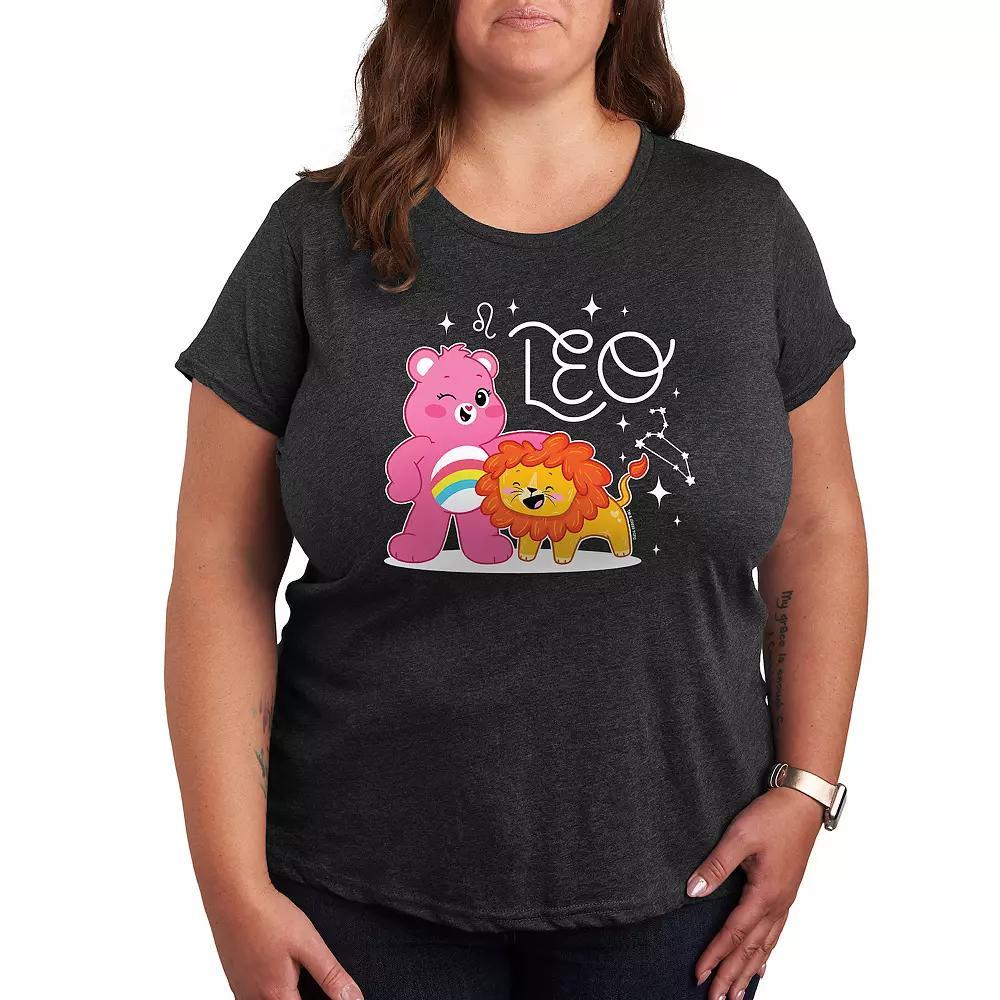 Plus Care Bears Leo Graphic Tee, Women's, Size: 1XL, Gray Grey Product Image