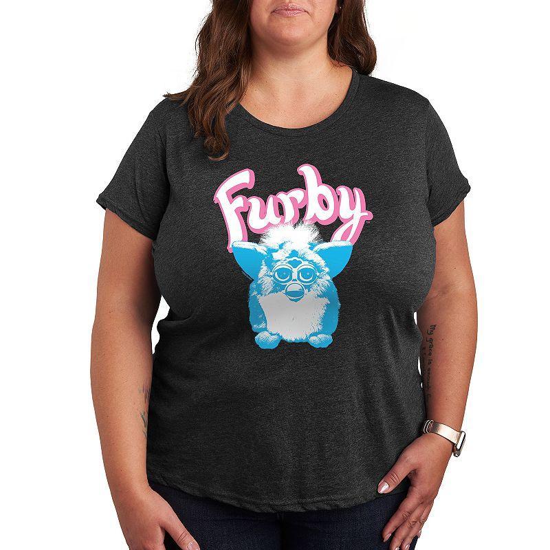 Plus Furby Photoreal Logo Graphic Tee, Womens Heather Grey Product Image