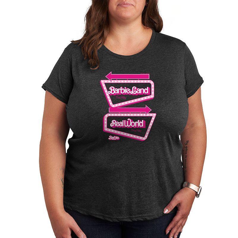 Plus Size Barbie The Movie Signs Graphic Tee, Women's, Size: 4XL, Grey Gray Product Image