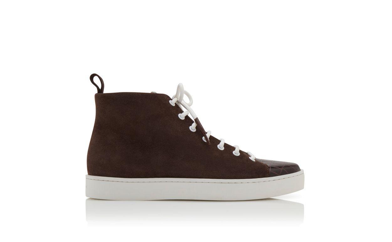 SEMANADOHI Brown Calf Leather Lace Up Sneakers Product Image