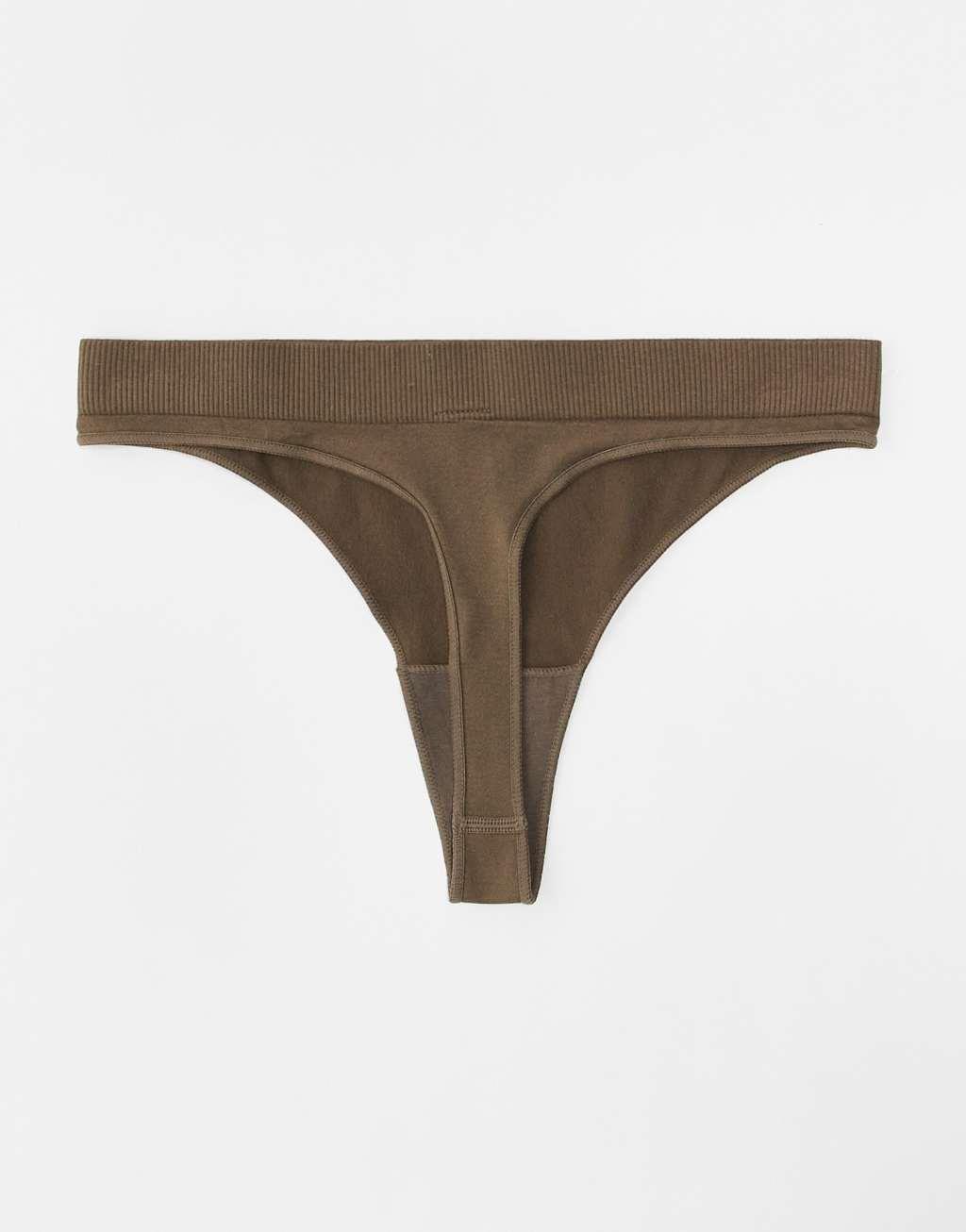 Weekday Cat Seamless 3-pack thong in brown Product Image