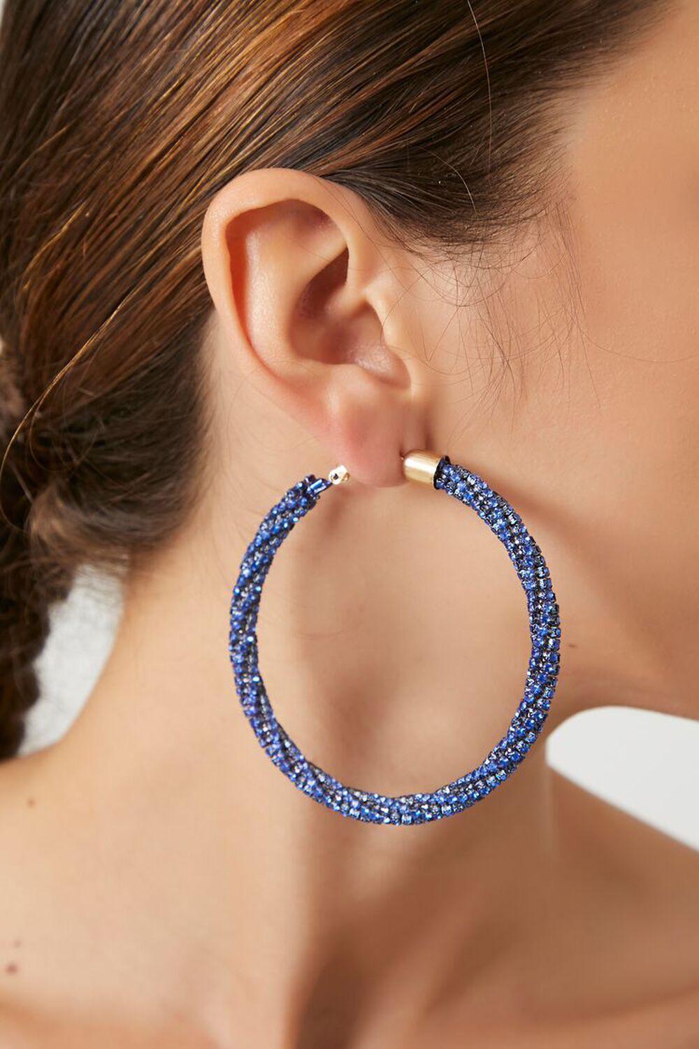 Twisted Rhinestone Hoop Earrings | Forever 21 Product Image