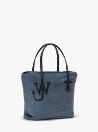 SMALL PUFFY ANCHOR TOTE - VELVET PRINTED DENIM TOTE BAG in blue | JW Anderson US  Product Image