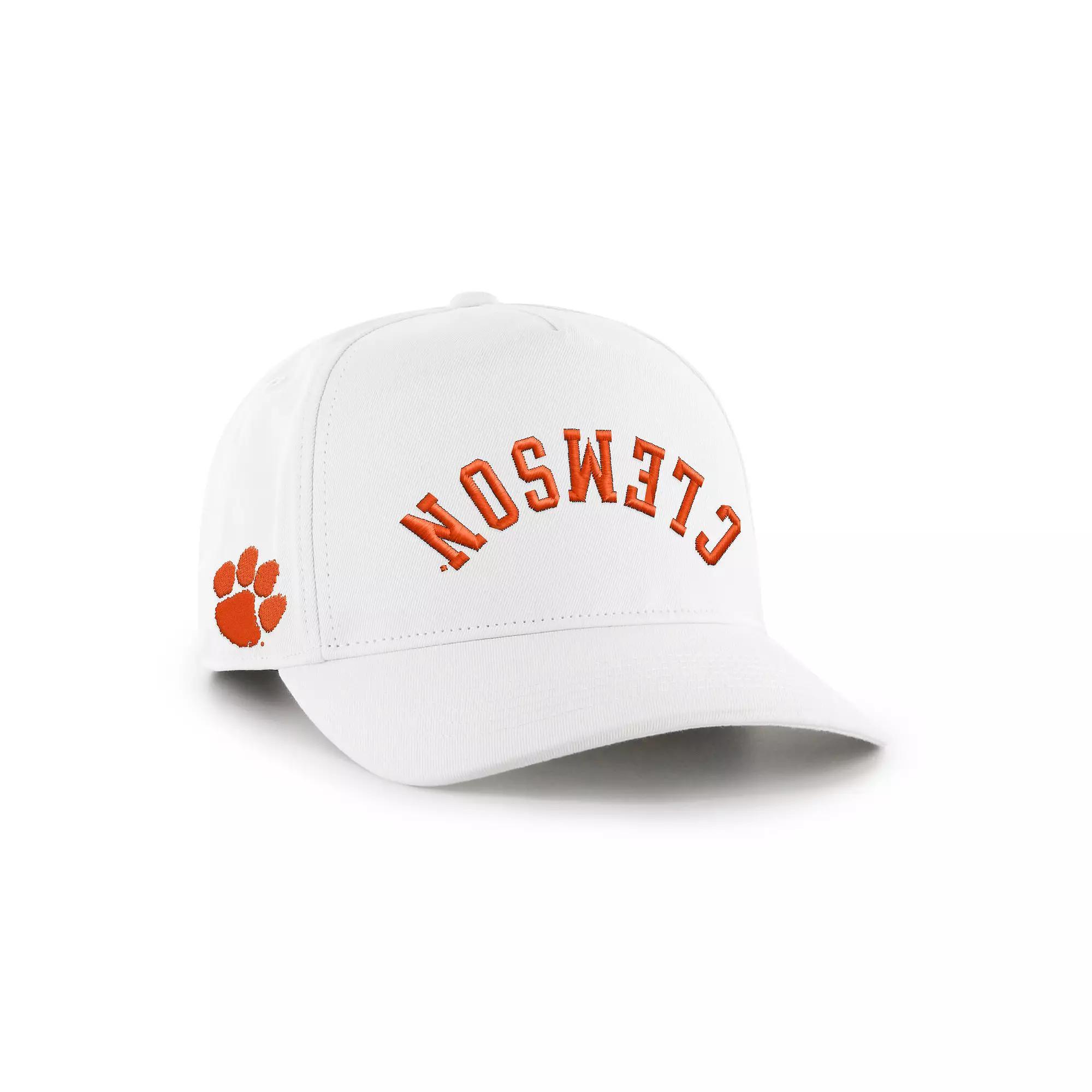 Men's '47 White Clemson Tigers Flip Script Hitch Adjustable Hat Product Image