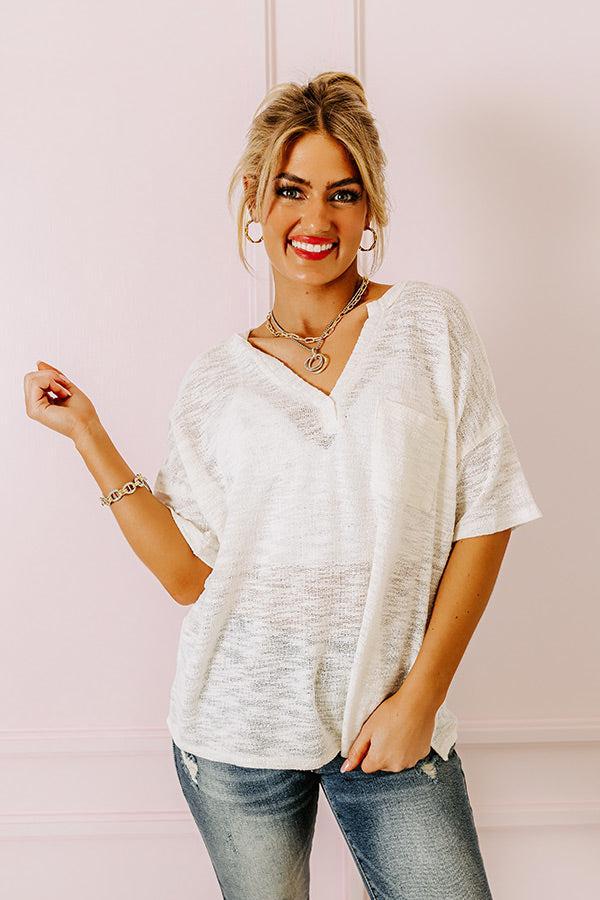 Cape Cod Nights Knit Top In White Product Image