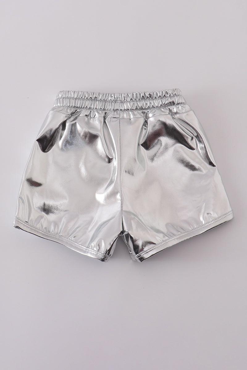 Silver laser shorts Product Image