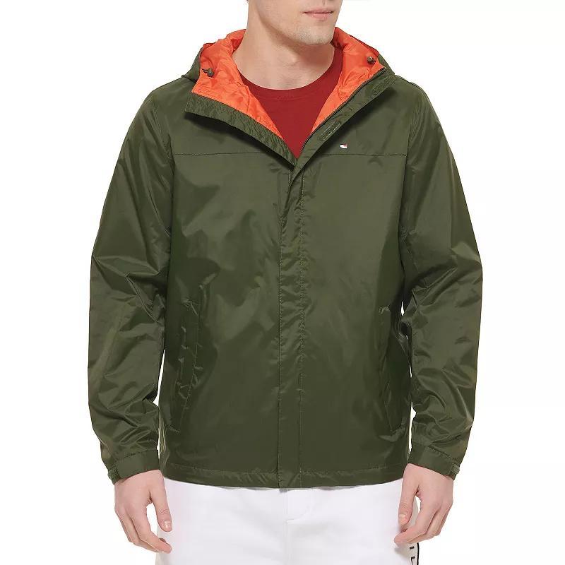 Big & Tall Tommy Hilfiger Hooded Rain Jacket, Mens Green Product Image