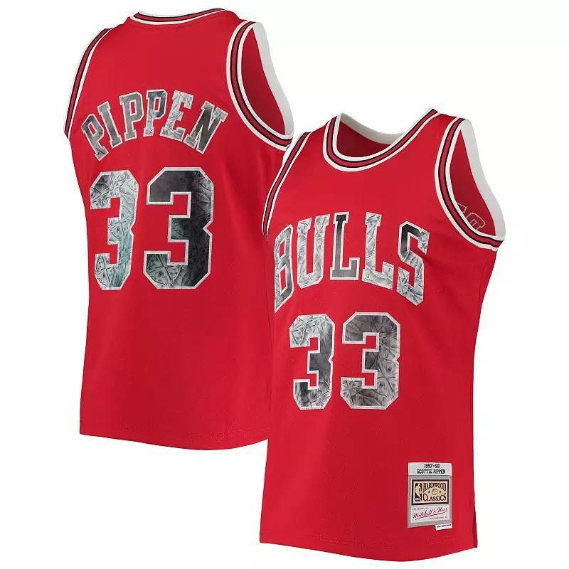 Men's Mitchell & Ness Scottie Pippen Red Chicago Bulls 1997/98 Hardwood Classics NBA 75th Anniversary Diamond Swingman Jersey,  Product Image