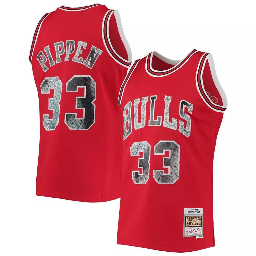 Men's Mitchell & Ness Scottie Pippen Red Chicago Bulls 1997/98 Hardwood Classics NBA 75th Anniversary Diamond Swingman Jersey,  Product Image