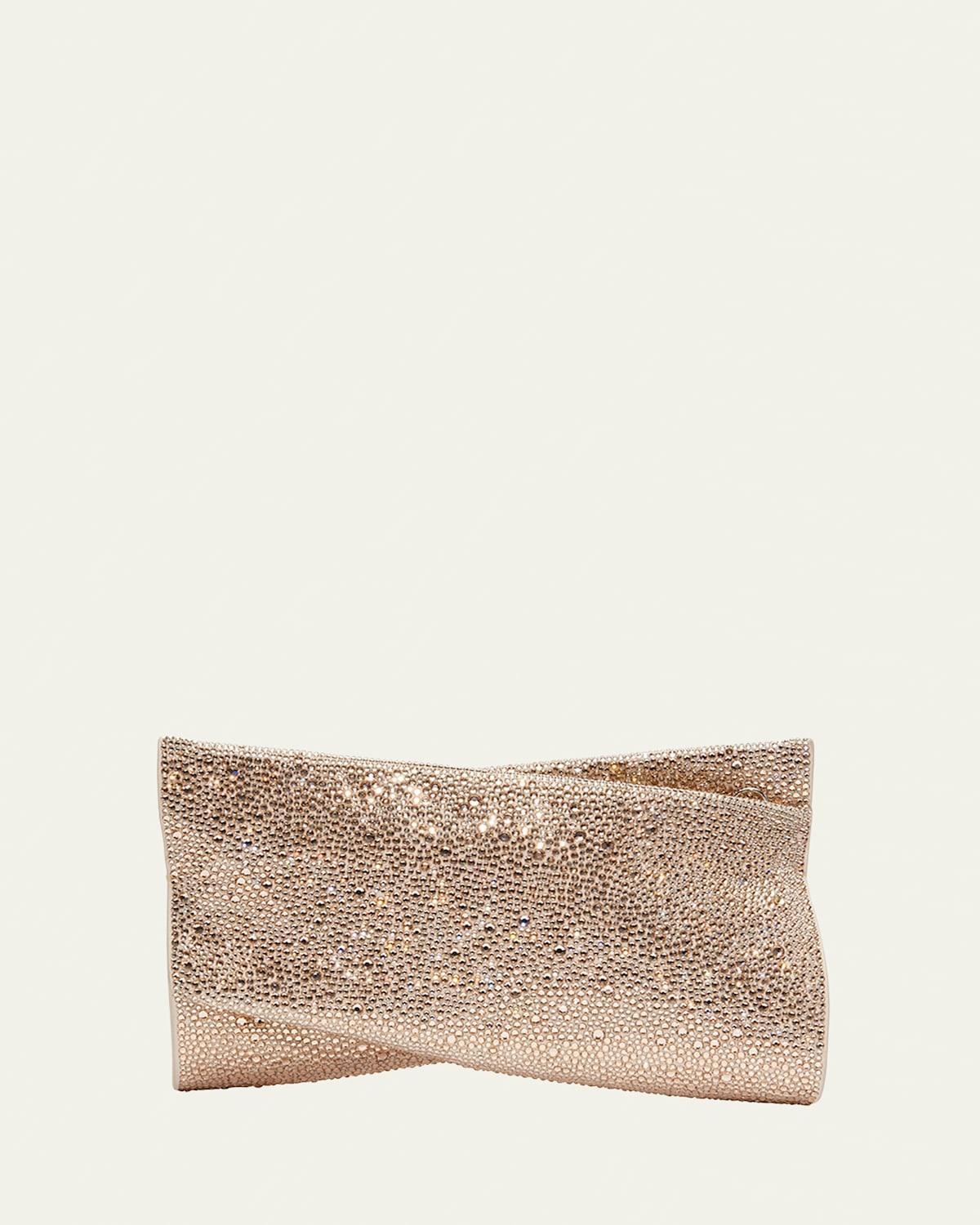 Loubitwist Small Clutch in Strass Suede Product Image