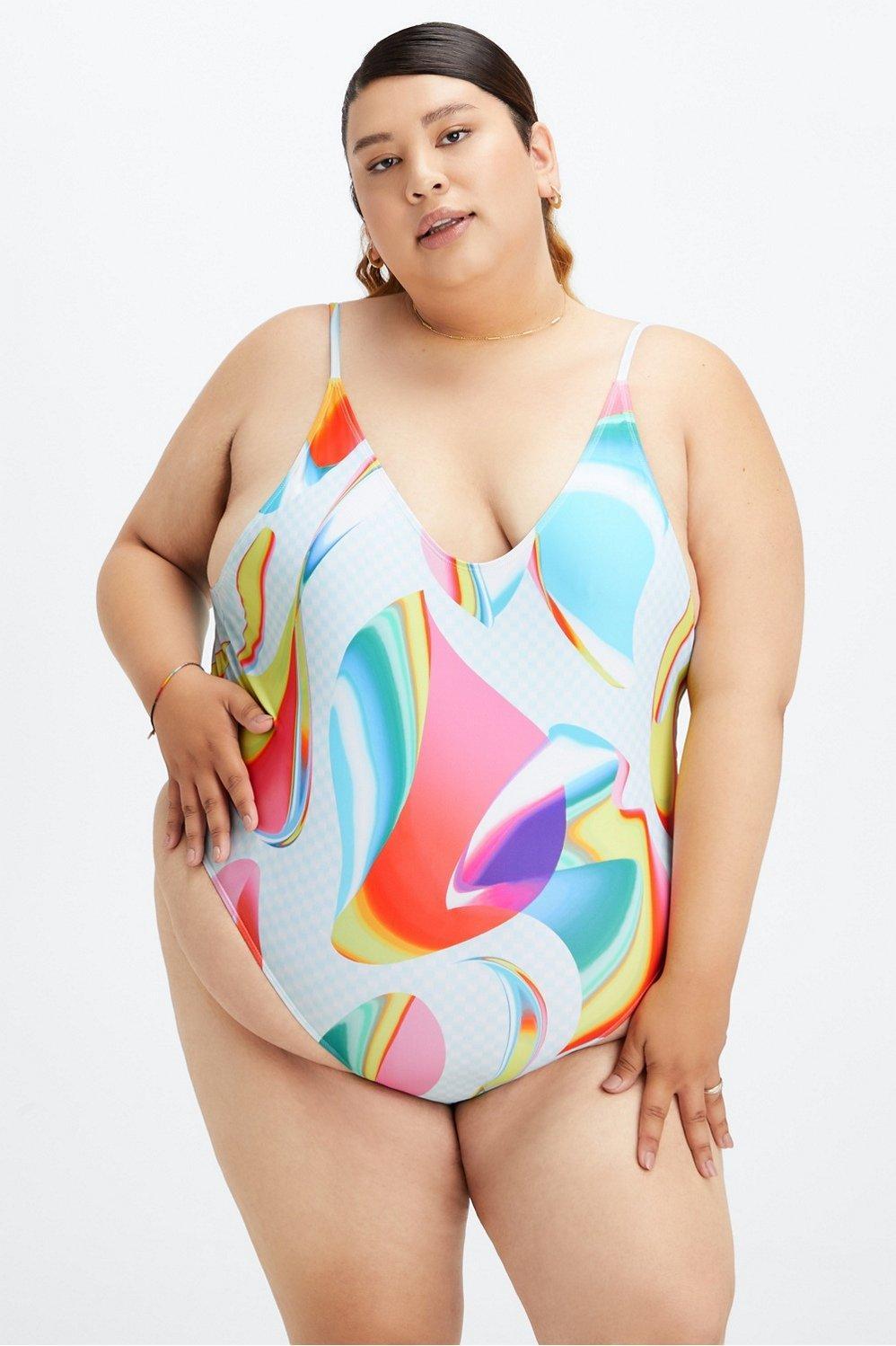 Fabletics Pride Low Back One-Piece Swimsuit Womens Small Carnaval Size XXL Product Image