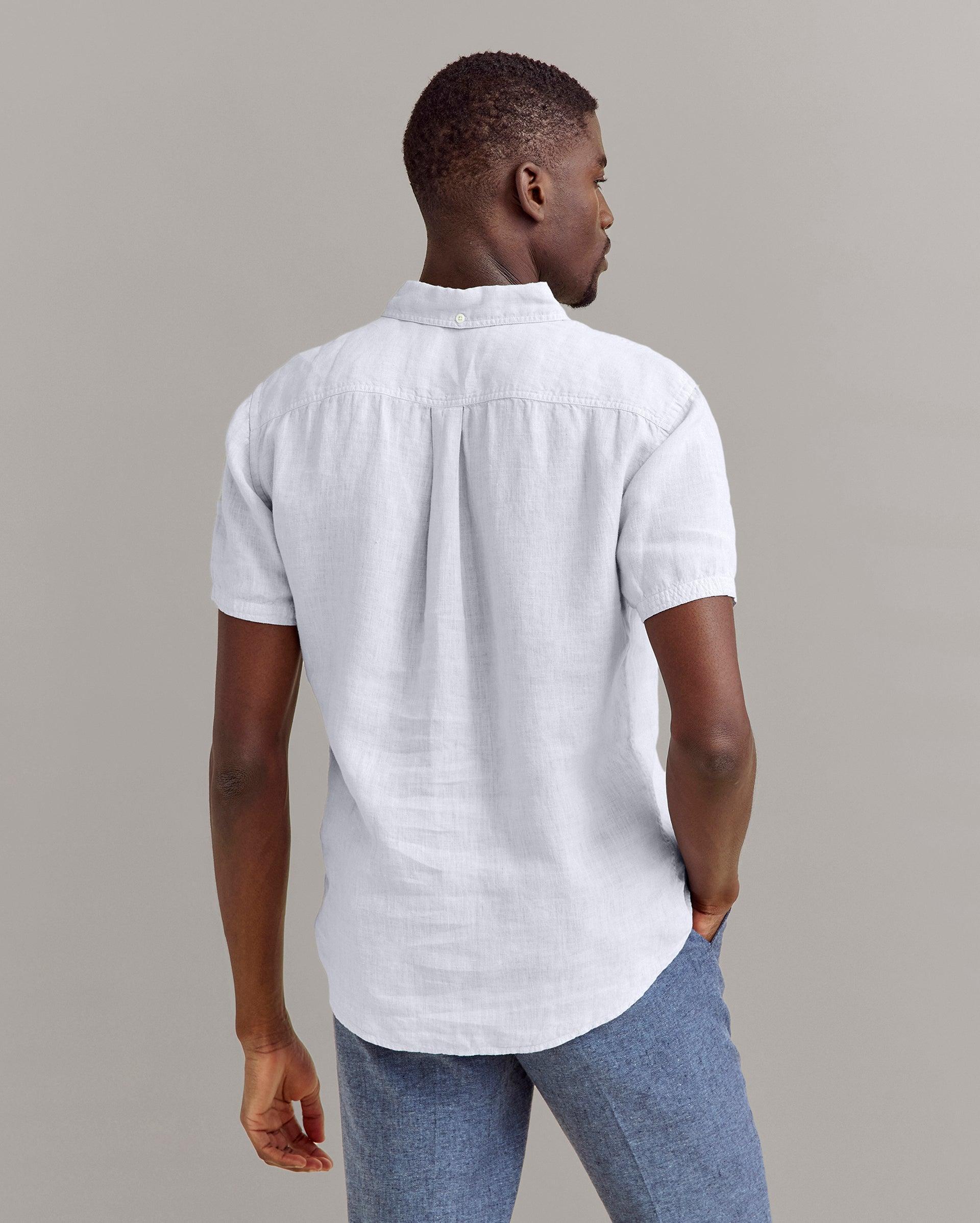 Short Sleeve Linen Tuscumbia Shirt Button Down -  Product Image