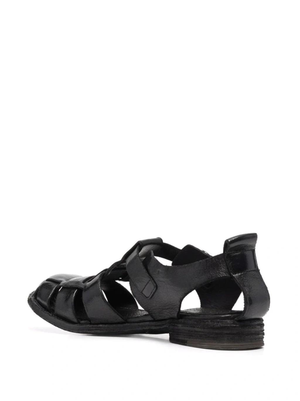 OFFICINE CREATIVE Buckle Leather Sandals In Black Product Image