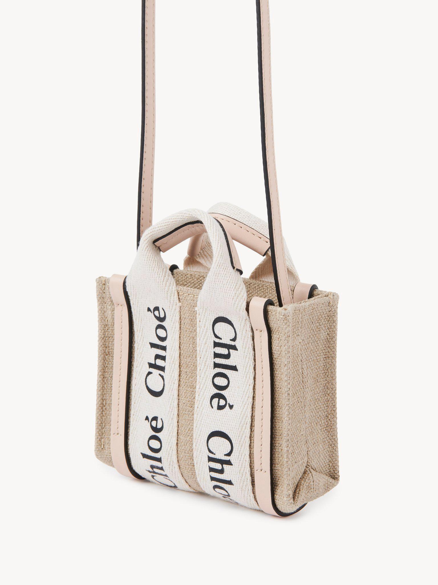 Nano Woody tote bag in linen Product Image