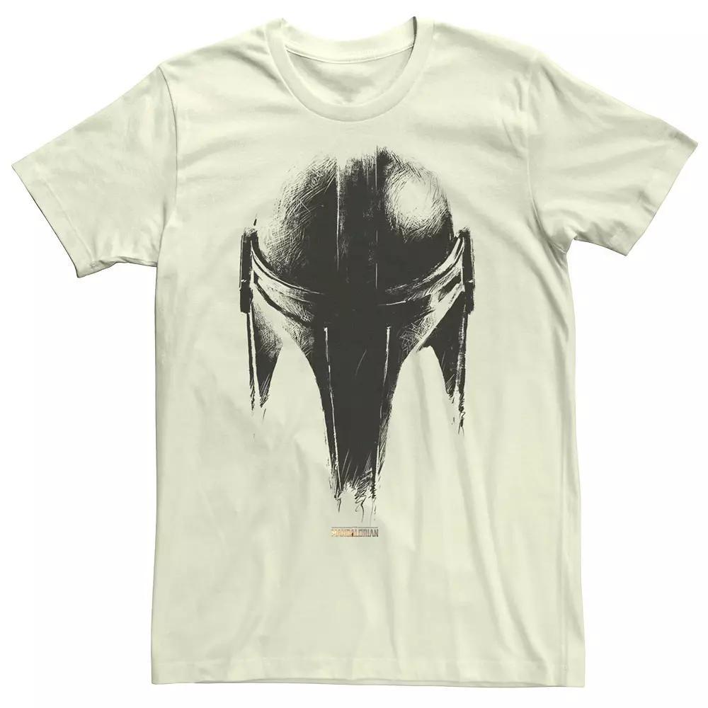 Men's The Mandalorian Metallic Helmet Tee, Size: Small, Natural Product Image