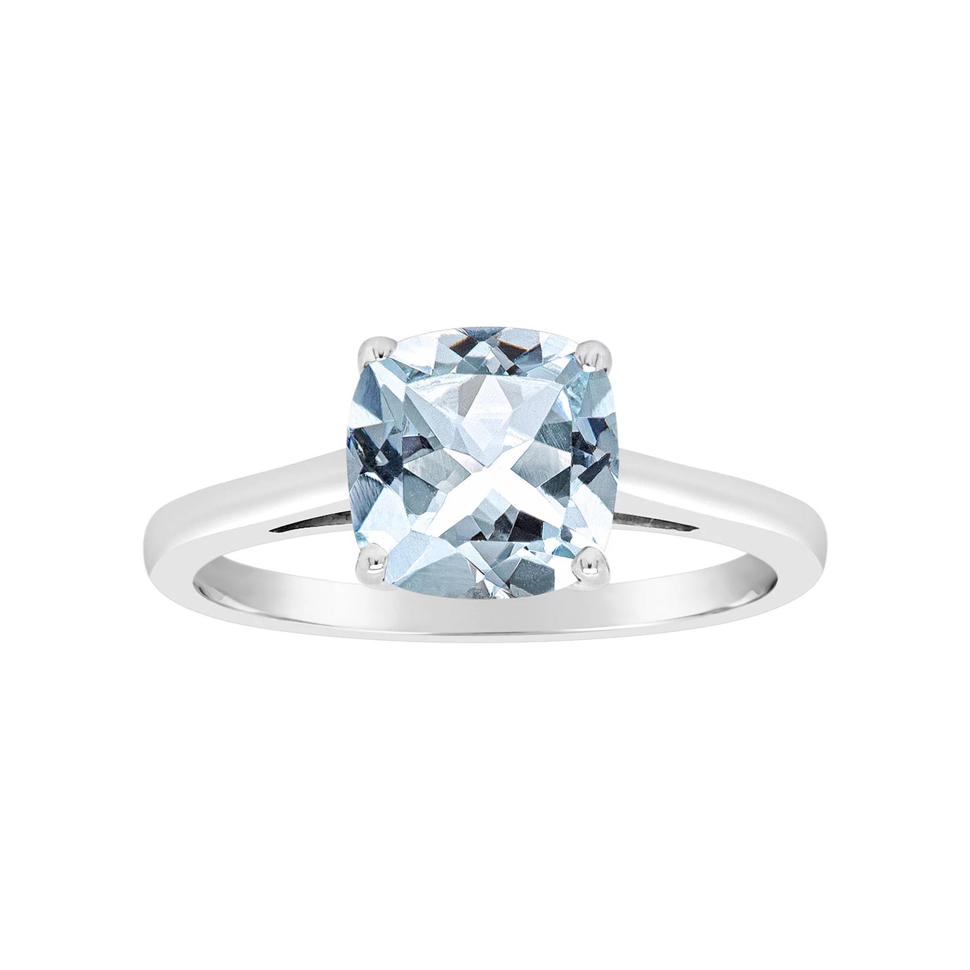 Alyson Layne 14k Gold Cushion Sky Blue Topaz Solitaire Ring, Women's, Size: 7, 14k White Gold Product Image