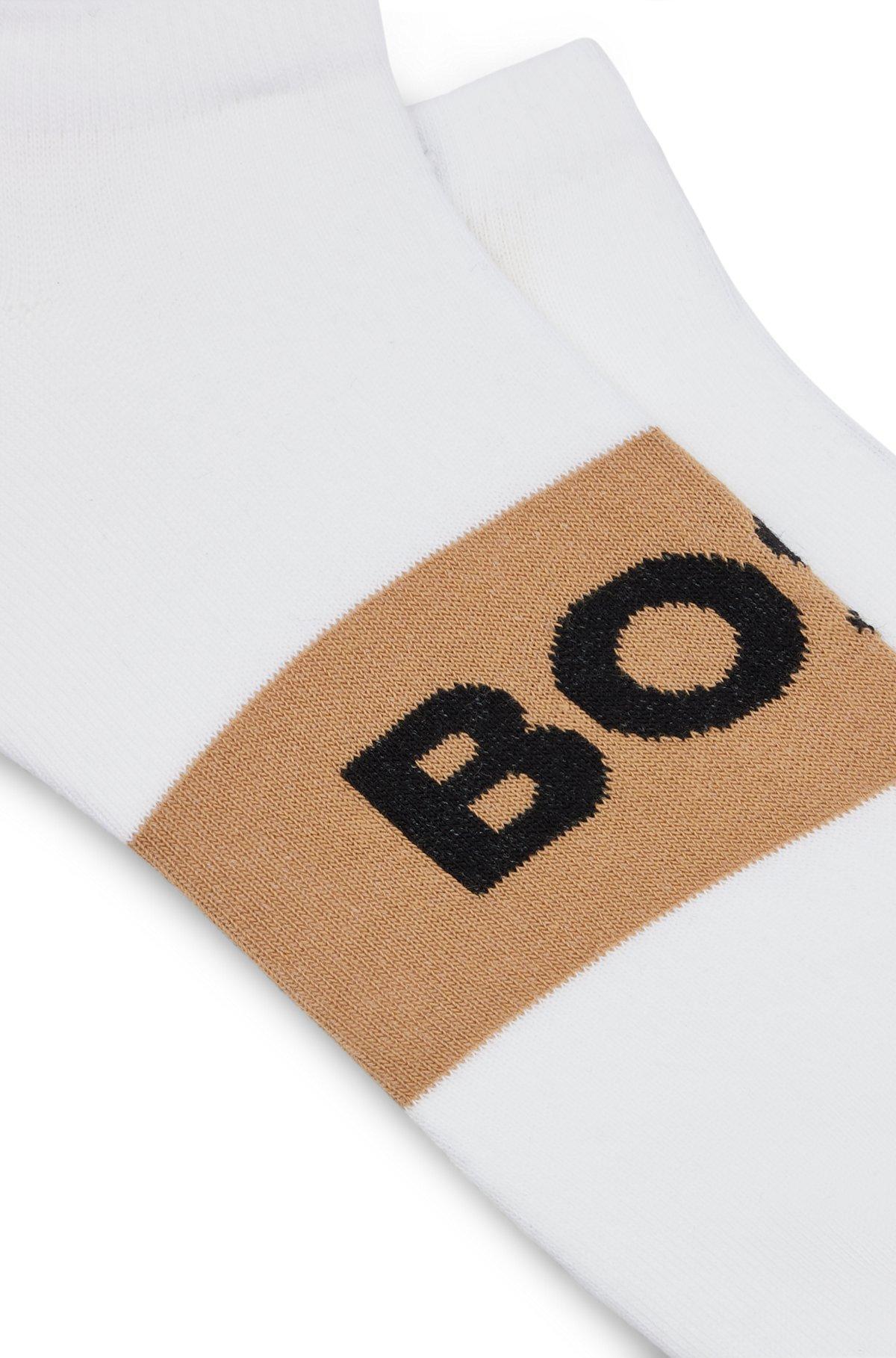 BOSS - Two-pack of ankle-length socks in stretch fabric - White Product Image