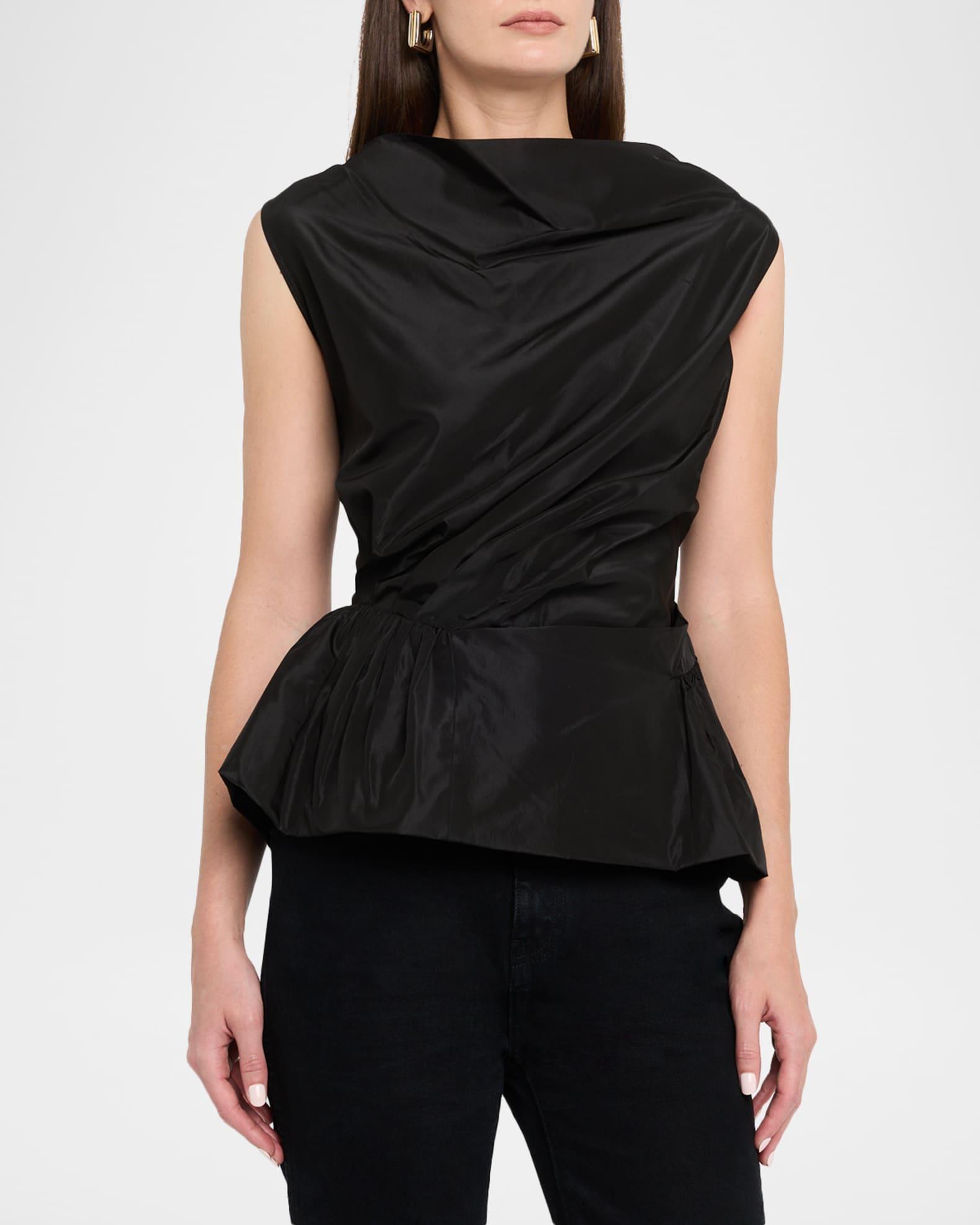 Sleeveless Draped Peplum Top Product Image